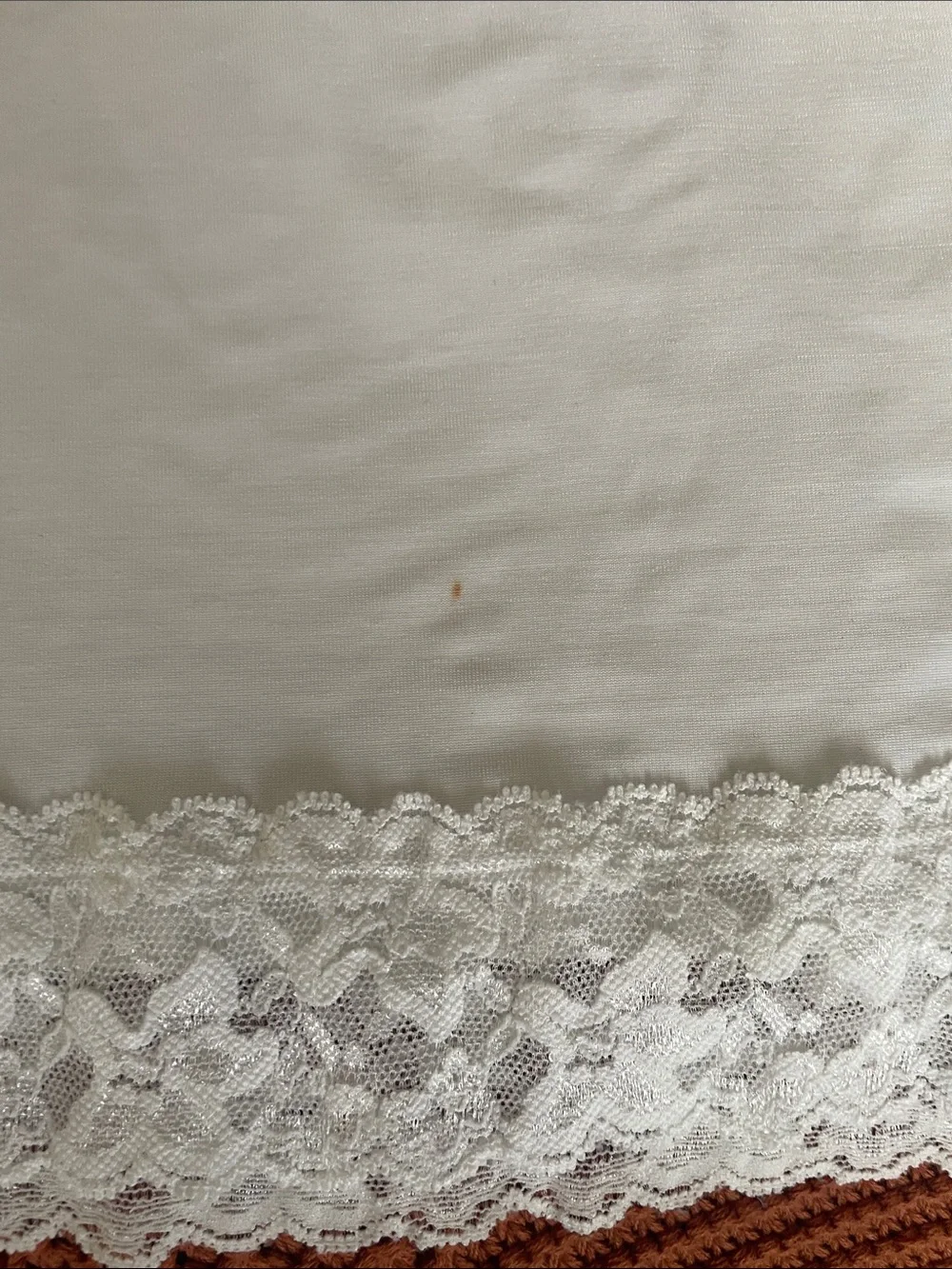 Vanity Fair White Lace-Trim Camisole Slip